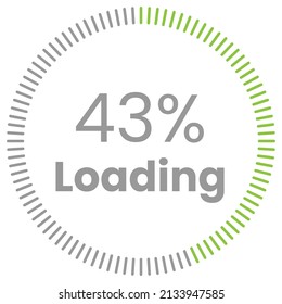 43% Loading. 43% circle diagrams Infographics vector, 43 Percentage ready to use for web design ux-ui