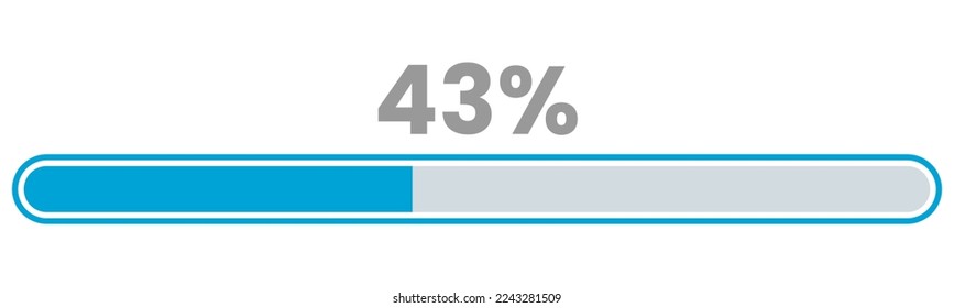 43% Loading. 43% progress bar Infographics vector, 43 Percentage ready to use for web design ux-ui