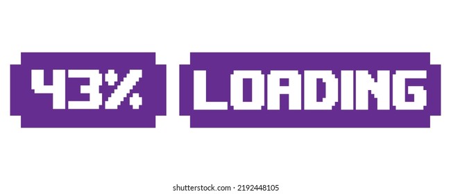 43% Loading vector art illustration percentage counter sign label with fantastic font and purple white color