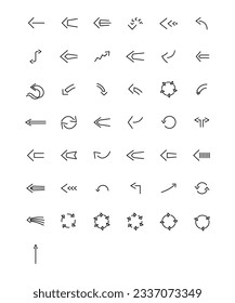 43 Minimalist Flat Line Art Arrow Indicator Pointers In Monotone