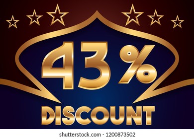 43% off discount promotion sale,  sale promo marketing.