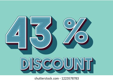 43% off discount promotion sale,  sale promo marketing.