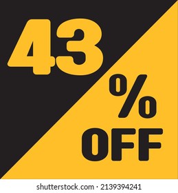 Up To 43% Off Special Offer sale sticker black and gold, vector illustration