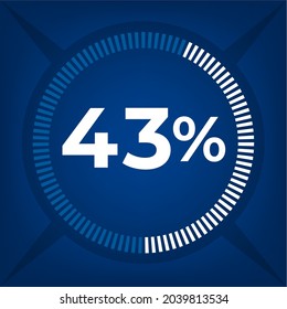 43 percent count on dark blue background