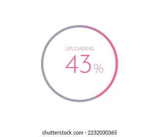 43 percentage uploading, pie chart for Your documents, reports, 43% circle percentage diagrams for infographics