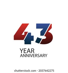 43 th anniversary event party. Vector illustration. numbers template for Celebrating.