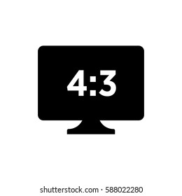 4:3 TV.Monitor sign.flat icon