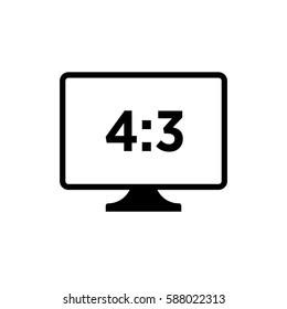 4:3 TV.Monitor sign.flat icon