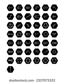 43 Unique Arrow Indicator Pointers In Monotone And Hexagon Border
