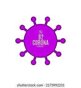 43% vector sign symbol in the form of virus illustration, corona outbreak diagnosis stamp, isolated on white background