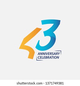 43 Year Anniversary Celebration Vector Template Design Illustration