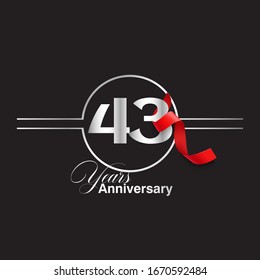 43 Year Anniversary celebration Vector Template Design Illustration