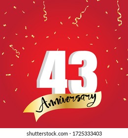 43 year anniversary celebration, vector design for celebrations, invitation cards and greeting cards