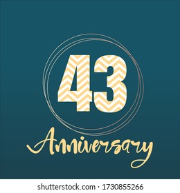 43 year anniversary celebration, vector design for celebrations, invitation cards and greeting cards