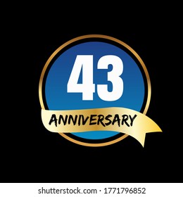 43 year anniversary celebration, vector design for celebrations, invitation cards and greeting cards