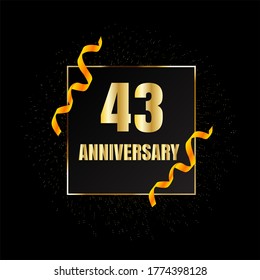 43 year anniversary celebration, vector design for celebrations, invitation cards and greeting cards