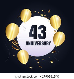 43 year anniversary celebration, vector design for celebrations, invitation cards and greeting cards