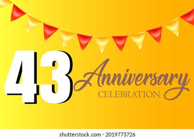 43 year anniversary celebration, vector design for celebrations, invitation cards and greeting cards