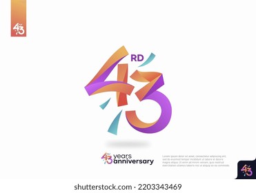 43 year anniversary design template