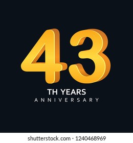 43 Year Anniversary Vector Template Design Illustration.