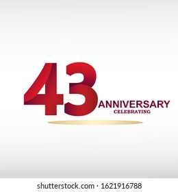 43 Year Anniversary Vector Template Design Illustration