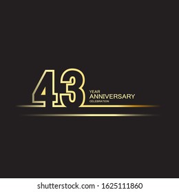 43 Year Anniversary Vector Template Design Illustration