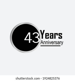 43 Year Anniversary Vector Template Design Illustration Back Circle White Background
