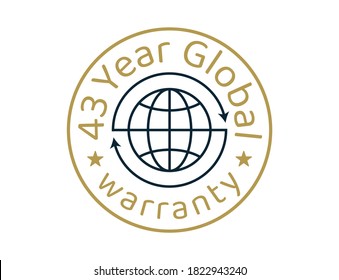 43 year global warranty images, 43 years worldwide warranty logos