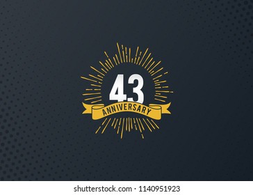 43 years anniversary celebration design with fireworks background 