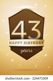 43 Years Anniversary Celebration Design Birthday Card