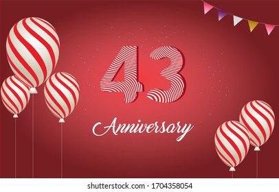 43 Years Anniversary Celebration Logo Vector Stock Vector (Royalty Free ...