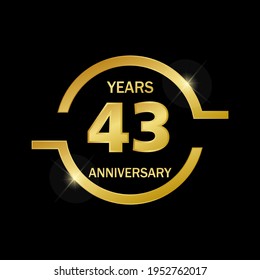 43 years anniversary celebration logo vector template design illustration