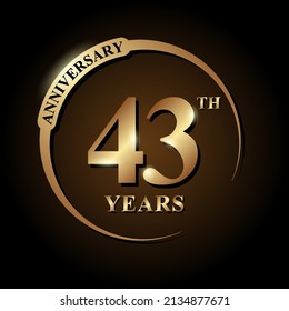 43 Years Anniversary Celebration Anniversary Logo Stock Vector (Royalty ...