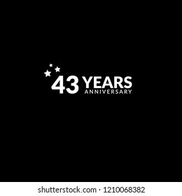 43 years anniversary celebration simple logo