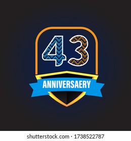 43 Years Anniversary Celebration Vector Template Design Illustration