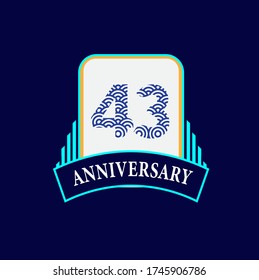 43 Years Anniversary Celebration Vector Template Design Illustration