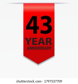 43 Years Anniversary Celebration Vector Template Design Illustration