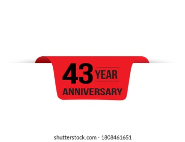 43 Years Anniversary Celebration Vector Template Design Illustration