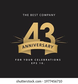 43 Years Anniversary Celebration Vector Template Design Illustration