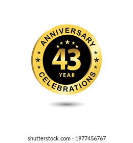 43 Years Anniversary Celebration Vector Template Design Illustration