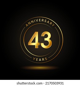 43 Years Anniversary Celebration Vector Template Design Illustration