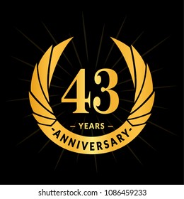 43 years anniversary. Elegant anniversary design. 43 years logo.