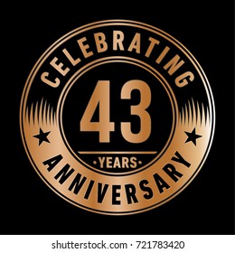 43 years anniversary logo. Vector and illustration.