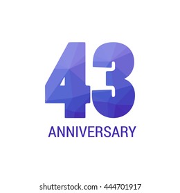 43 Years Anniversary with Low Poly Design