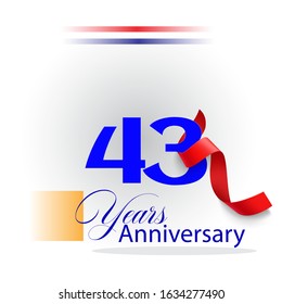  43 Years Anniversary Vector Template Design Illustration