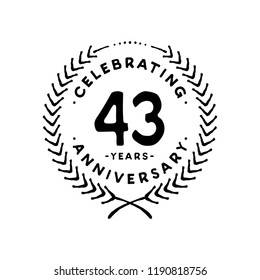 43 years design template. 43rd vector and illustration.