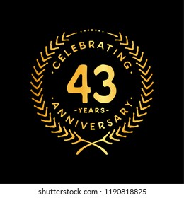 43 years design template. 43rd vector and illustration.