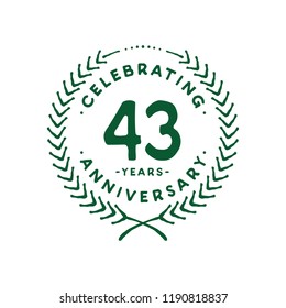 43 years design template. 43rd vector and illustration.