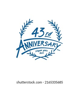 43 years design template. Vector and illustration. 43rd years logo.