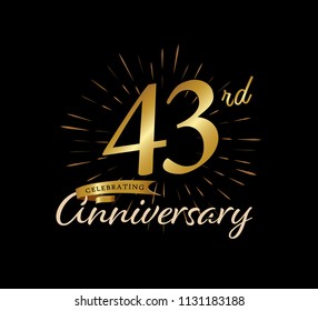43 Years Gold Anniversary Celebration Simple Stock Vector (Royalty Free ...
